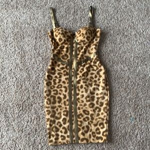 Kardashian Kollection Leopard Gold Dress Size XS
